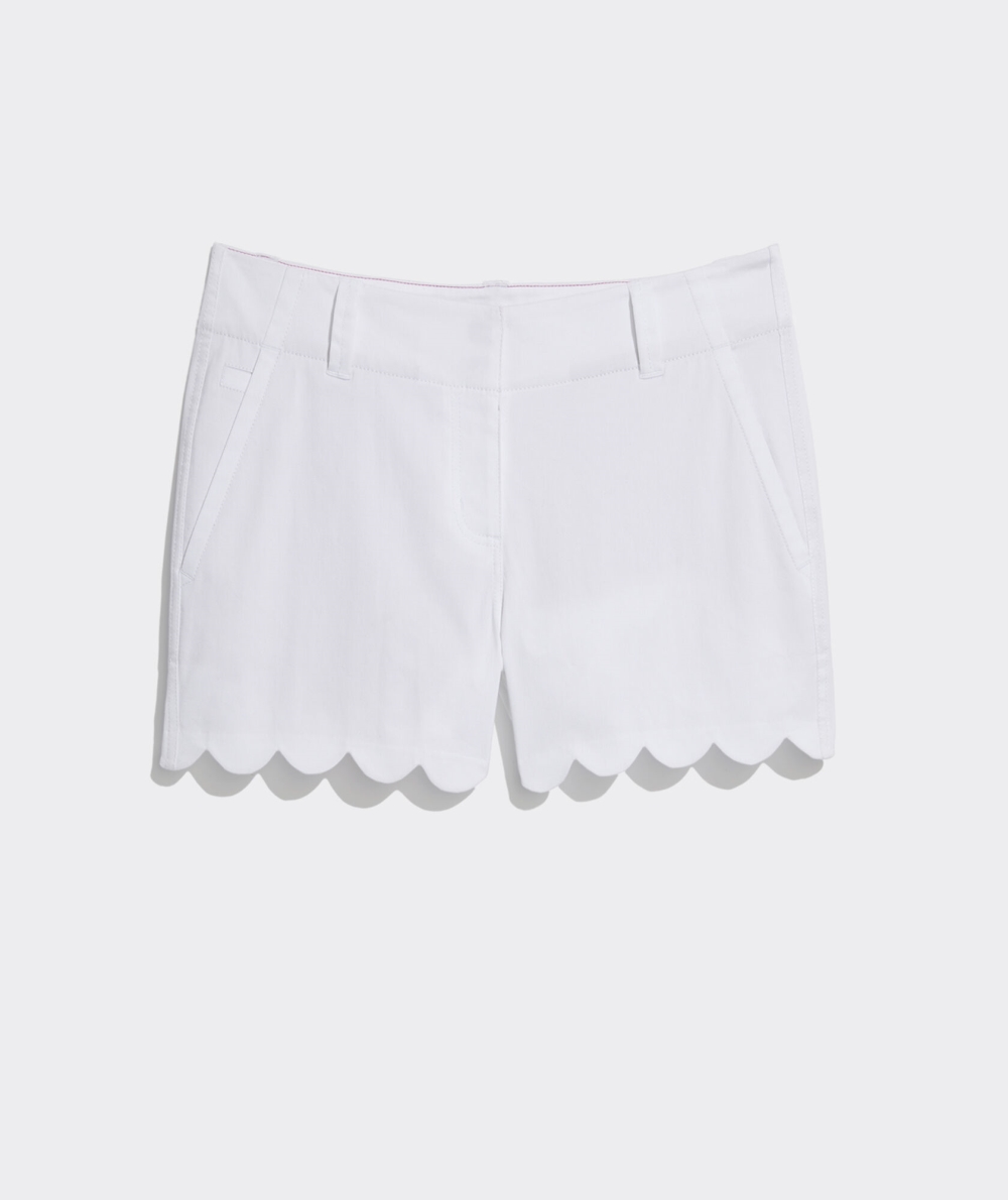 Bermudas Vineyard Vines 3.5 Inch Scallop Every Day Shorts Mujer Blancos | KWR-943507