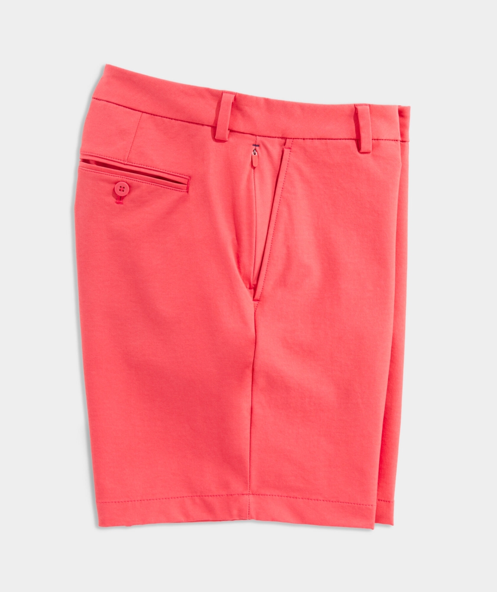 Bermudas Vineyard Vines 7 Inch On-The-Go Shorts Hombre Rojos | NAK-465197