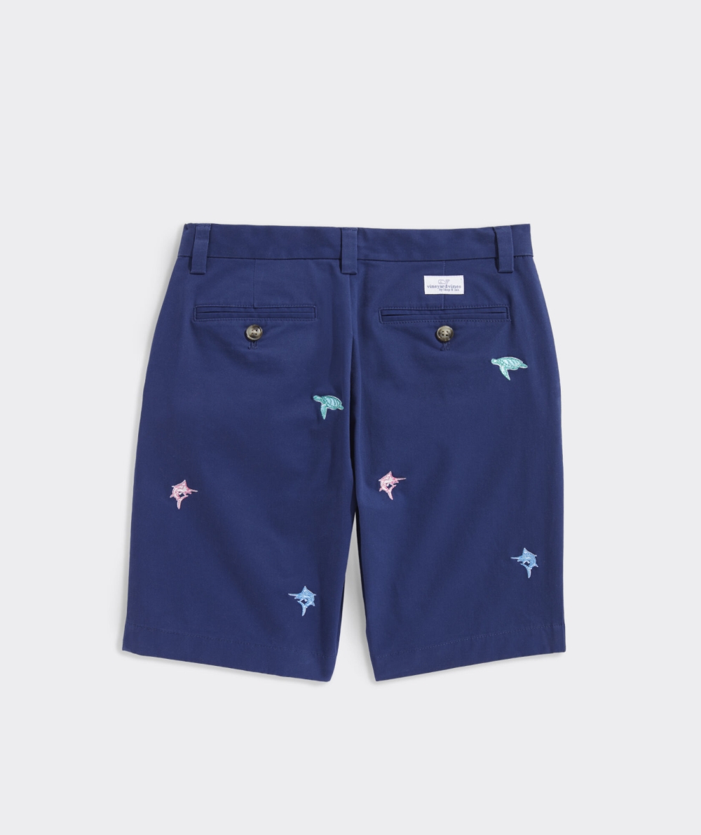 Bermudas Vineyard Vines Embroidered Stretch Breaker Shorts Niños Azules | XCG-197625