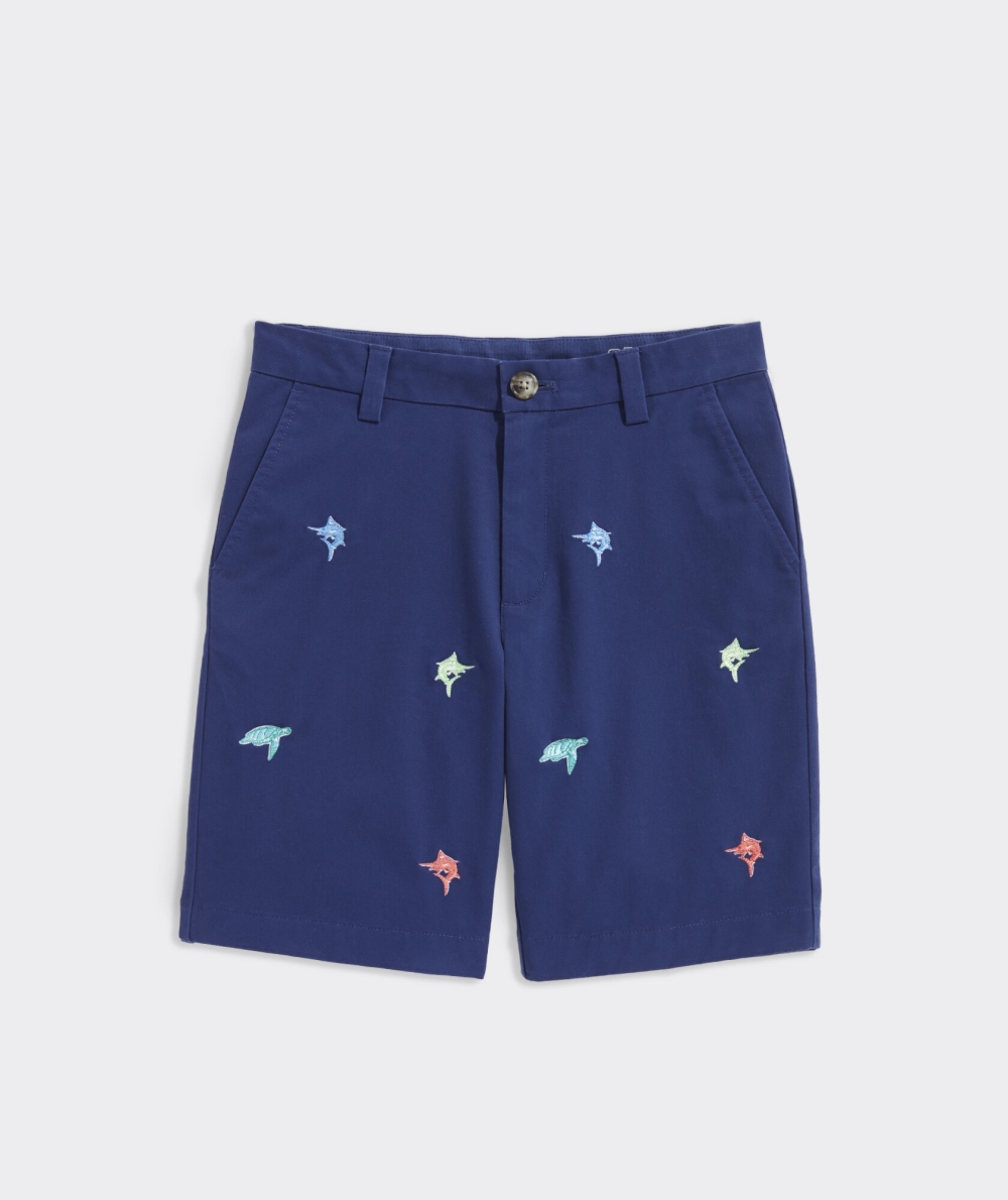 Bermudas Vineyard Vines Embroidered Stretch Breaker Shorts Niños Azules | XCG-197625