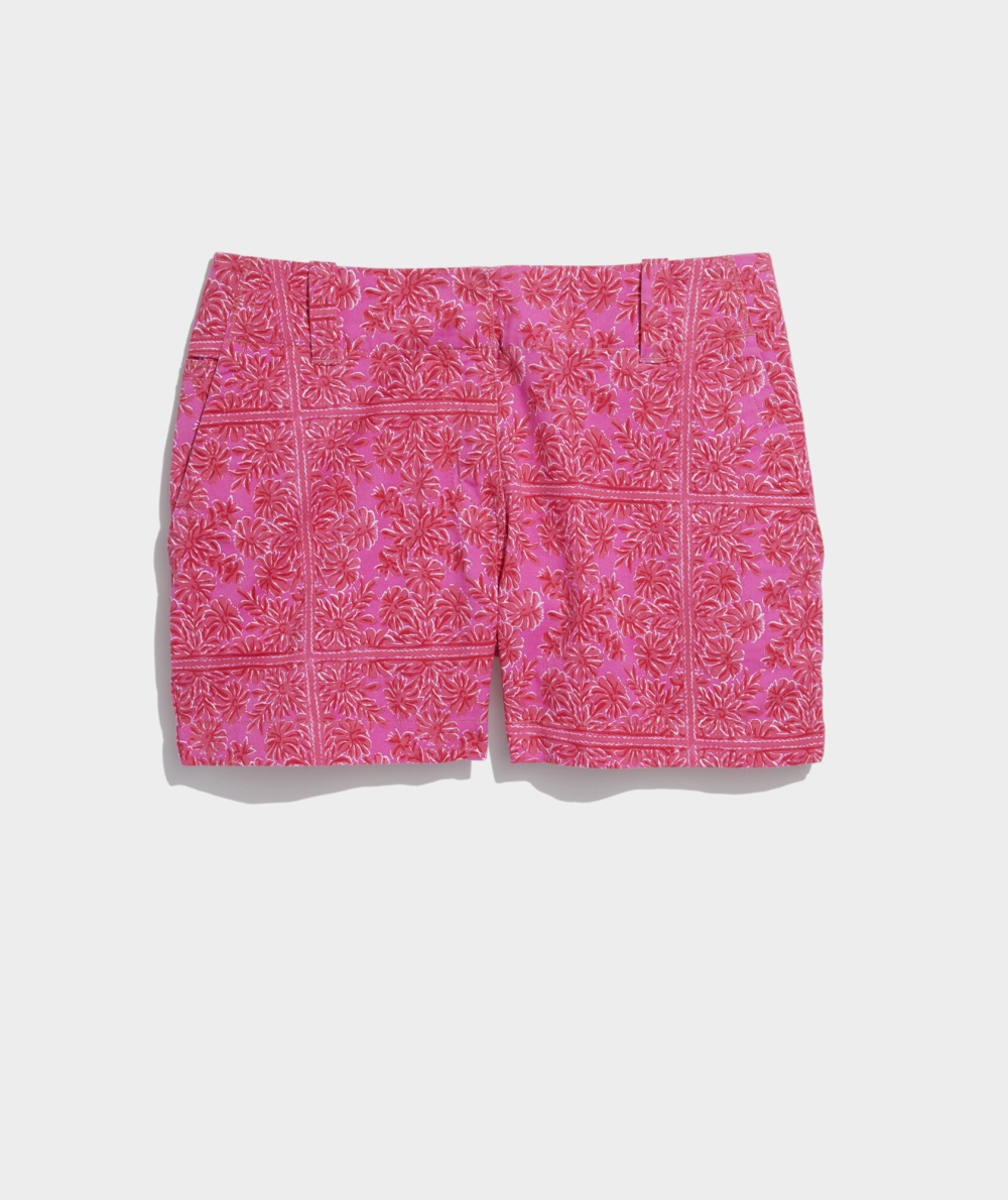 Bermudas Vineyard Vines Printed 3 1/2 Inch Every Day Shorts Mujer Coral Rojos | KJE-375162