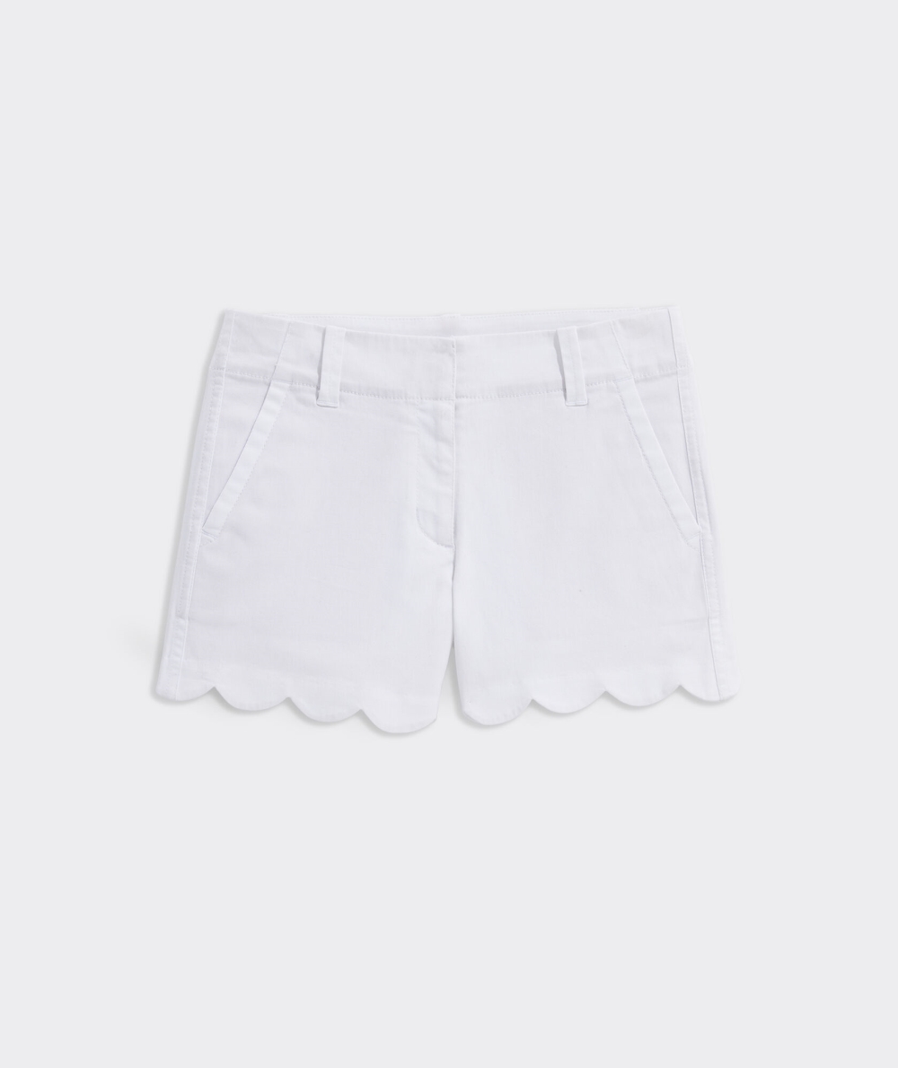 Bermudas Vineyard Vines Scalloped Every Day Shorts Niños Blancos | MWB-425369