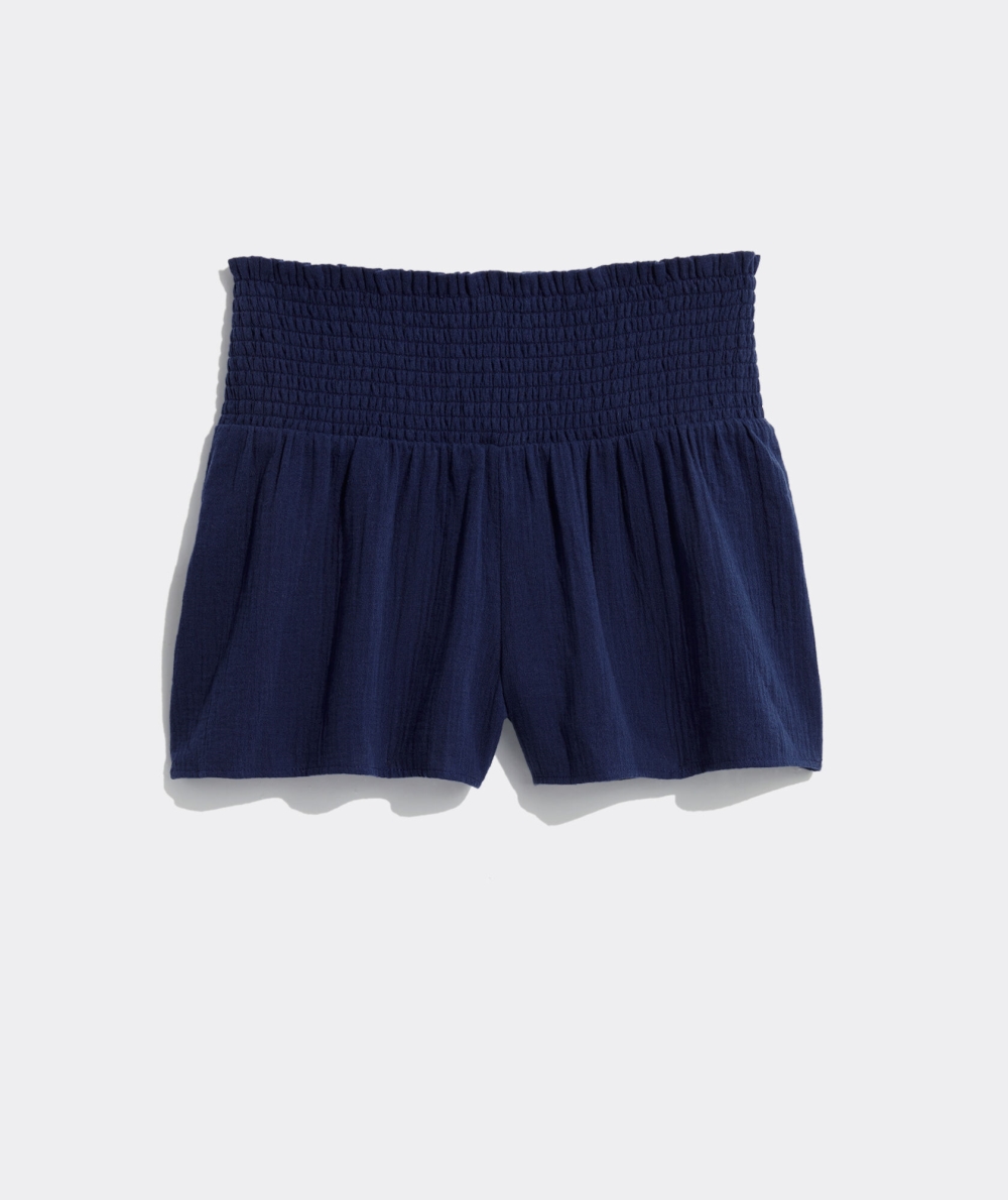 Bermudas Vineyard Vines Seastitch Double Gauze Smocked Pull-On Shorts Mujer Azules | TVB-247985