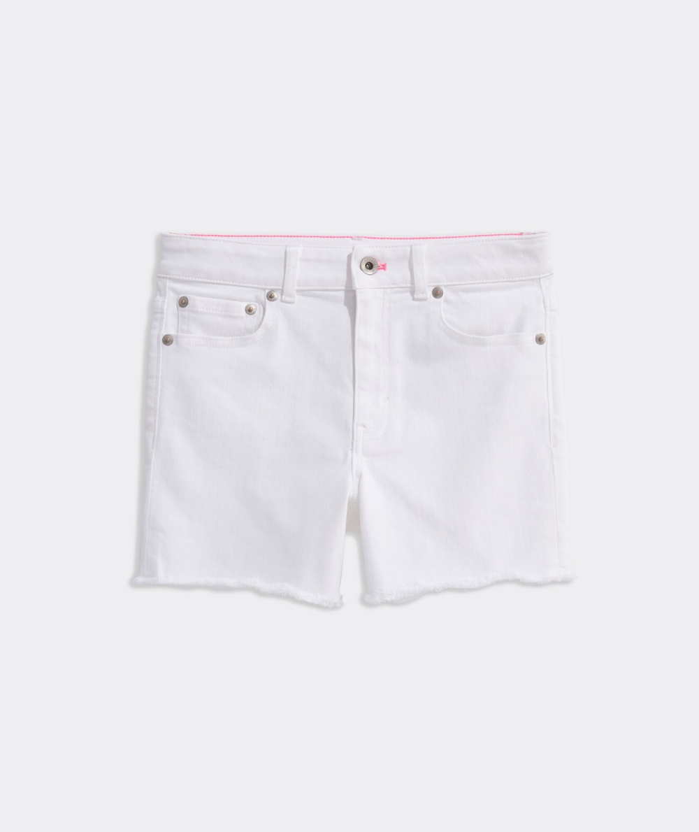 Bermudas Vineyard Vines White Denim Cut-Off Shorts Niños Blancos | JXS-970148