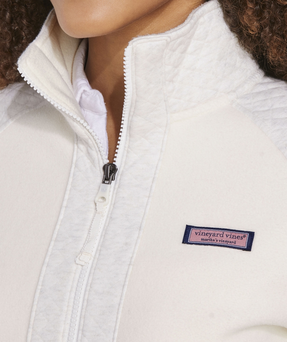 Camisas Vineyard Vines Acolchado Sherpa Half-Zip Mujer Marshmallow | QRV-058349