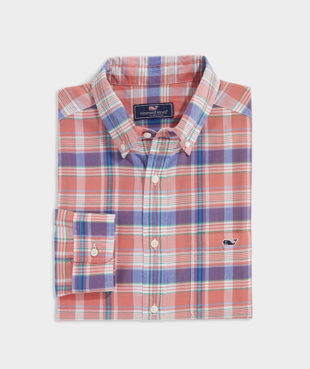 Camisas Vineyard Vines Algodon Madras Shirt Hombre Mai Tai | QFU-719063