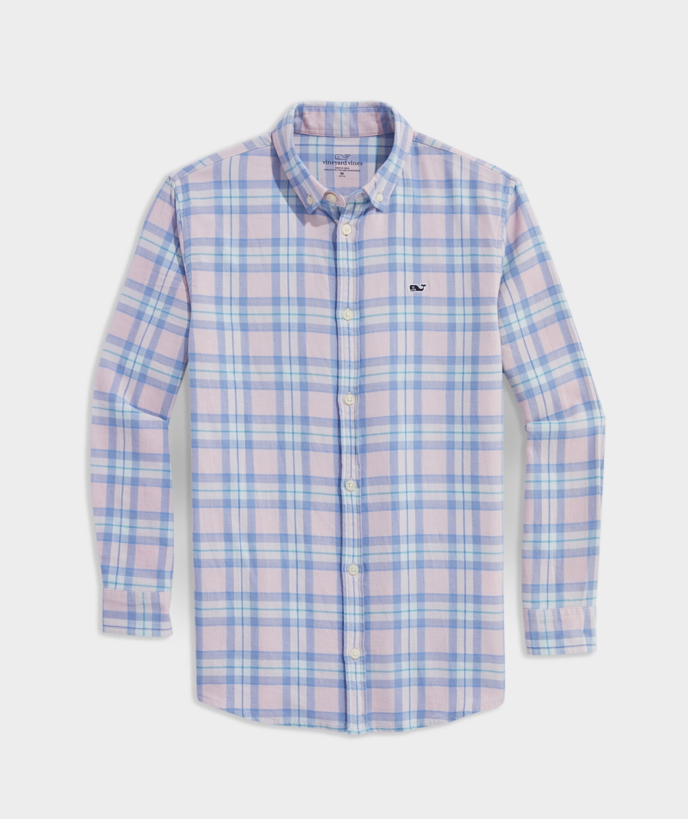 Camisas Vineyard Vines Boys Plaid Island Twill Shirt Niños Rosas | MXR-087256