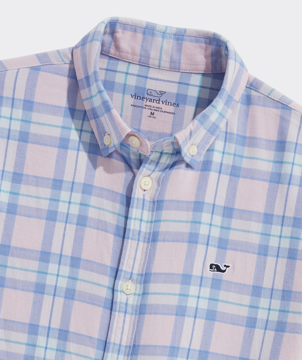 Camisas Vineyard Vines Boys Plaid Island Twill Shirt Niños Rosas | MXR-087256