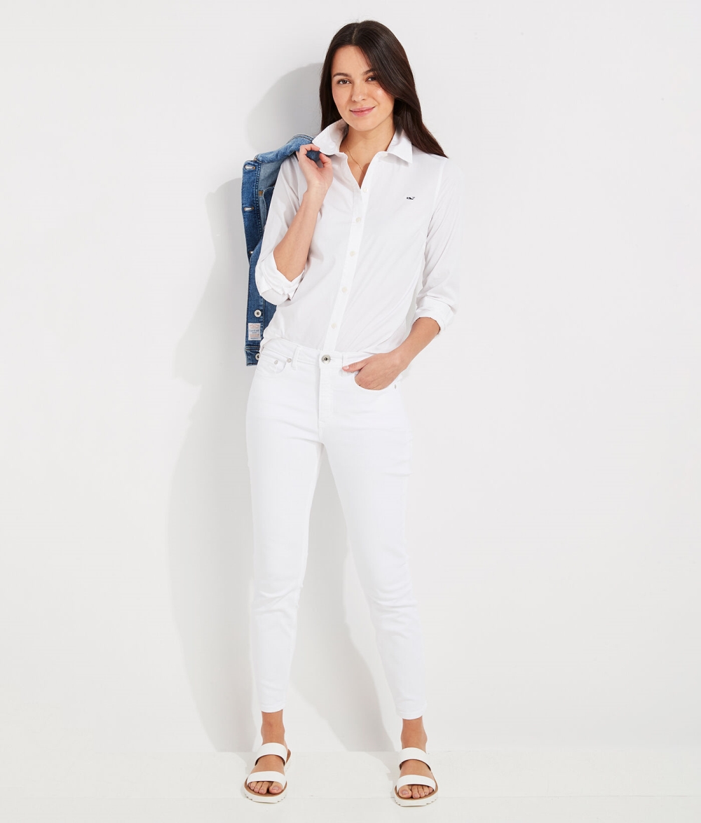 Camisas Vineyard Vines Chilmark Classic Button Down Mujer Blancos | VAX-258376