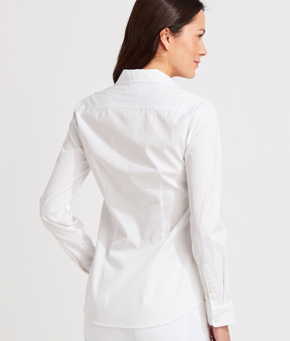 Camisas Vineyard Vines Chilmark Classic Button Down Mujer Blancos | VAX-258376