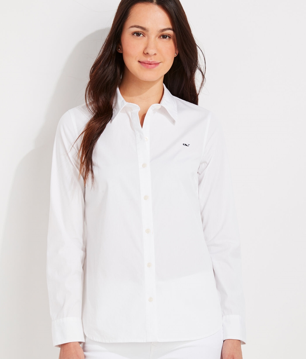 Camisas Vineyard Vines Chilmark Classic Button Down Mujer Blancos | VAX-258376