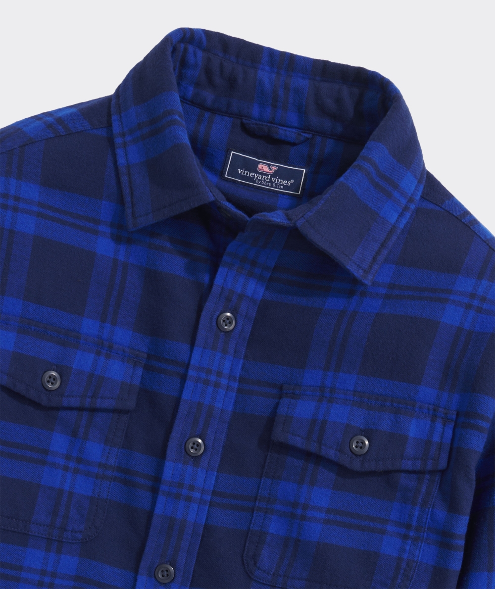 Camisas Vineyard Vines Flannel Shirt Jacket Hombre Azules | WSN-937068