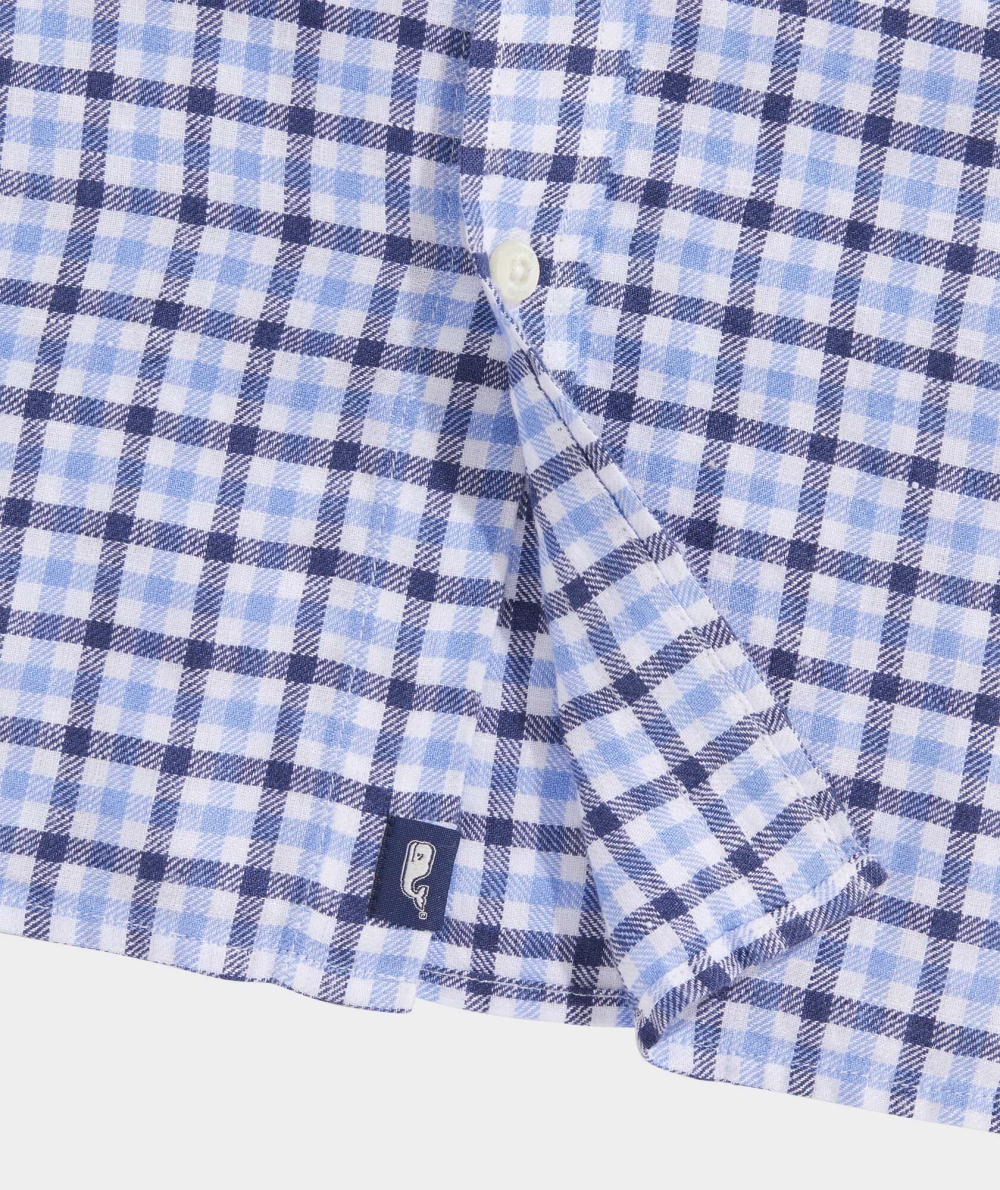 Camisas Vineyard Vines Island Twill Gingham Shirt Hombre Ocean Splash | MDV-534120