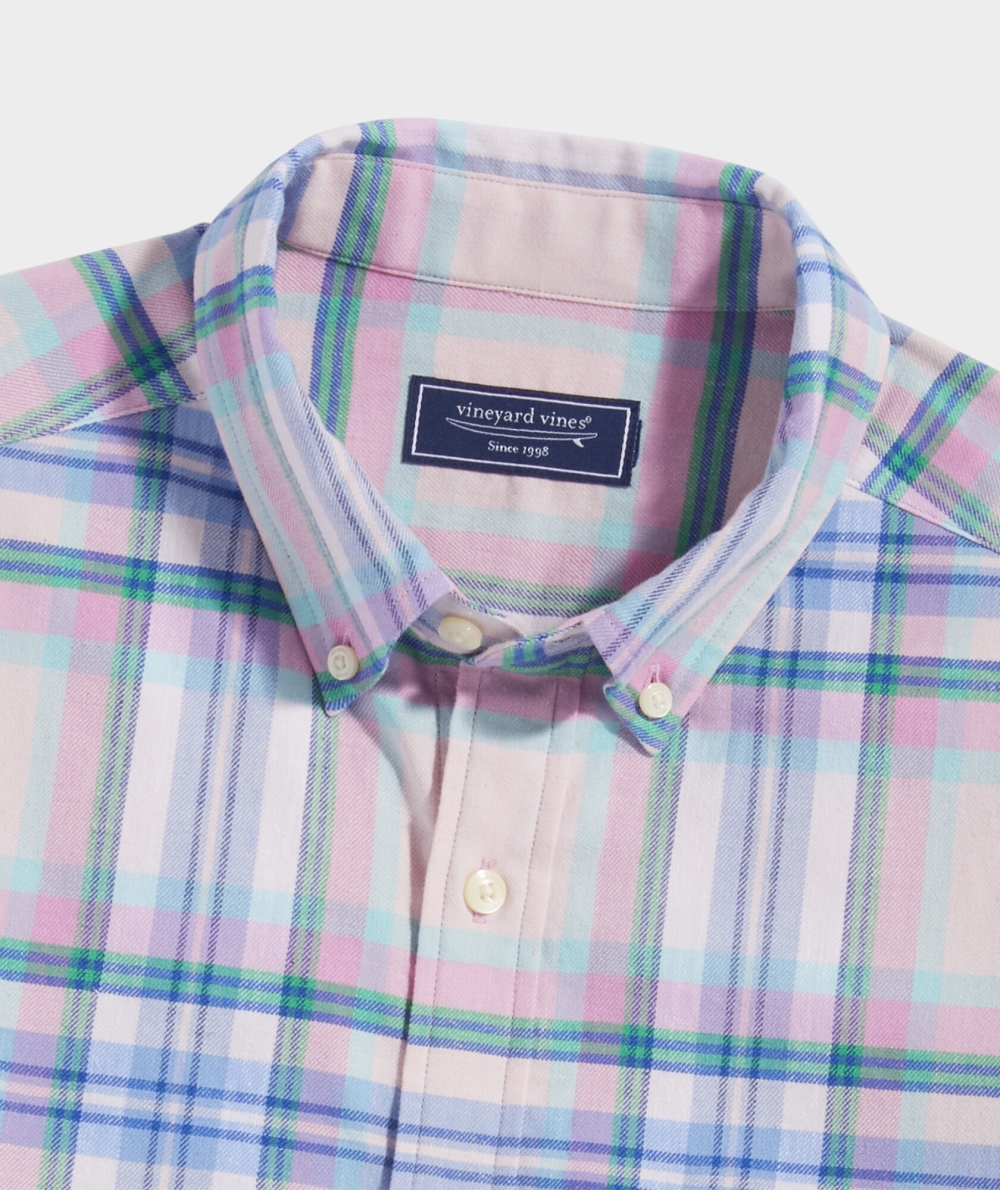 Camisas Vineyard Vines Island Twill Plaid Shirt Hombre Rosas | FHK-871932