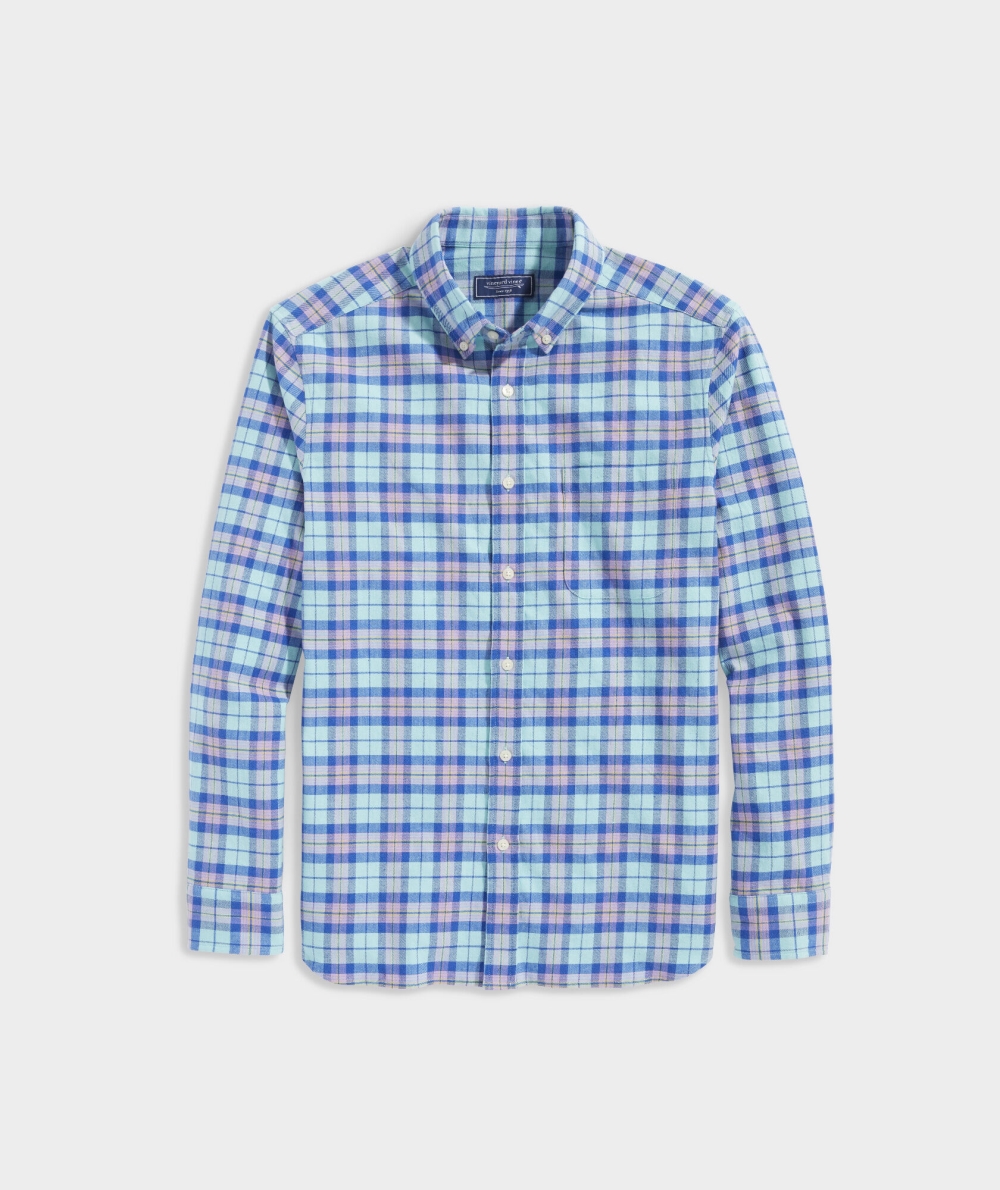 Camisas Vineyard Vines Island Twill Plaid Shirt Hombre Azules | OMB-390516