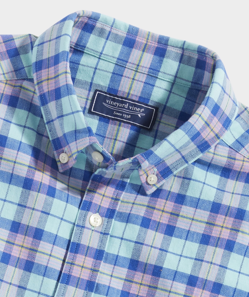 Camisas Vineyard Vines Island Twill Plaid Shirt Hombre Azules | OMB-390516