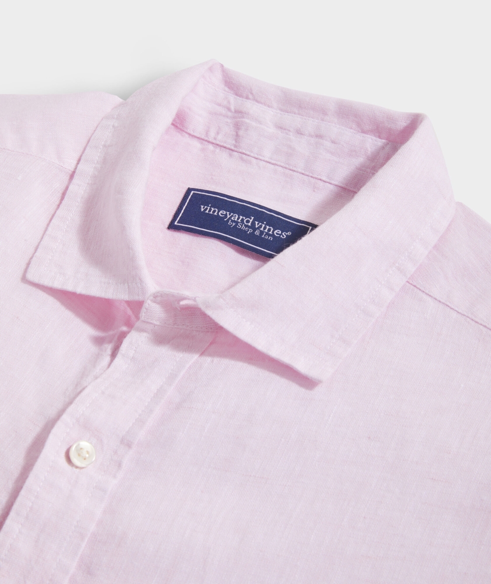 Camisas Vineyard Vines Linen Spread Collar Solid Shirt Hombre Rosas | GZD-863709