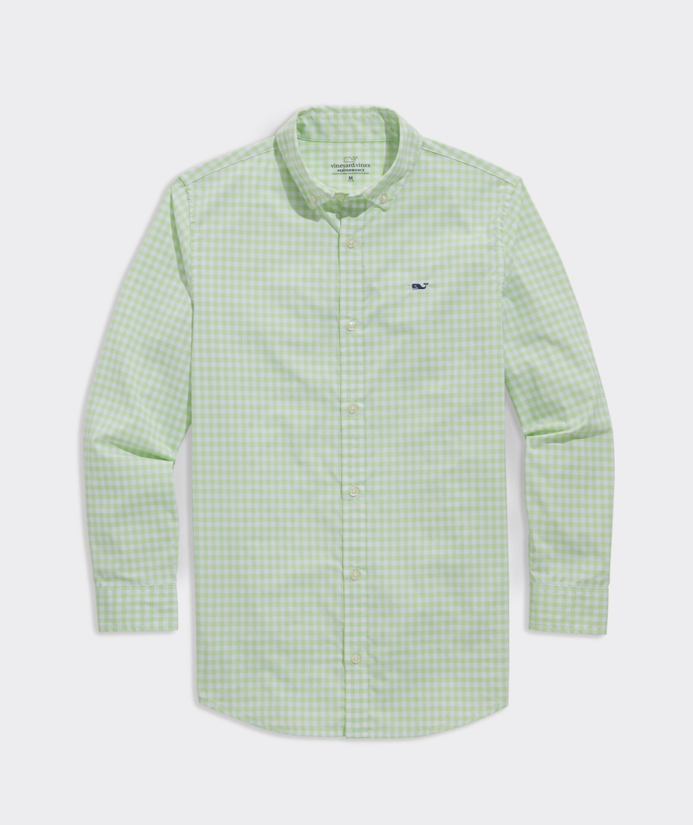 Camisas Vineyard Vines On-The-Go Gingham Shirt Niños Arawak Gingham - Harbor Island | JPL-651493