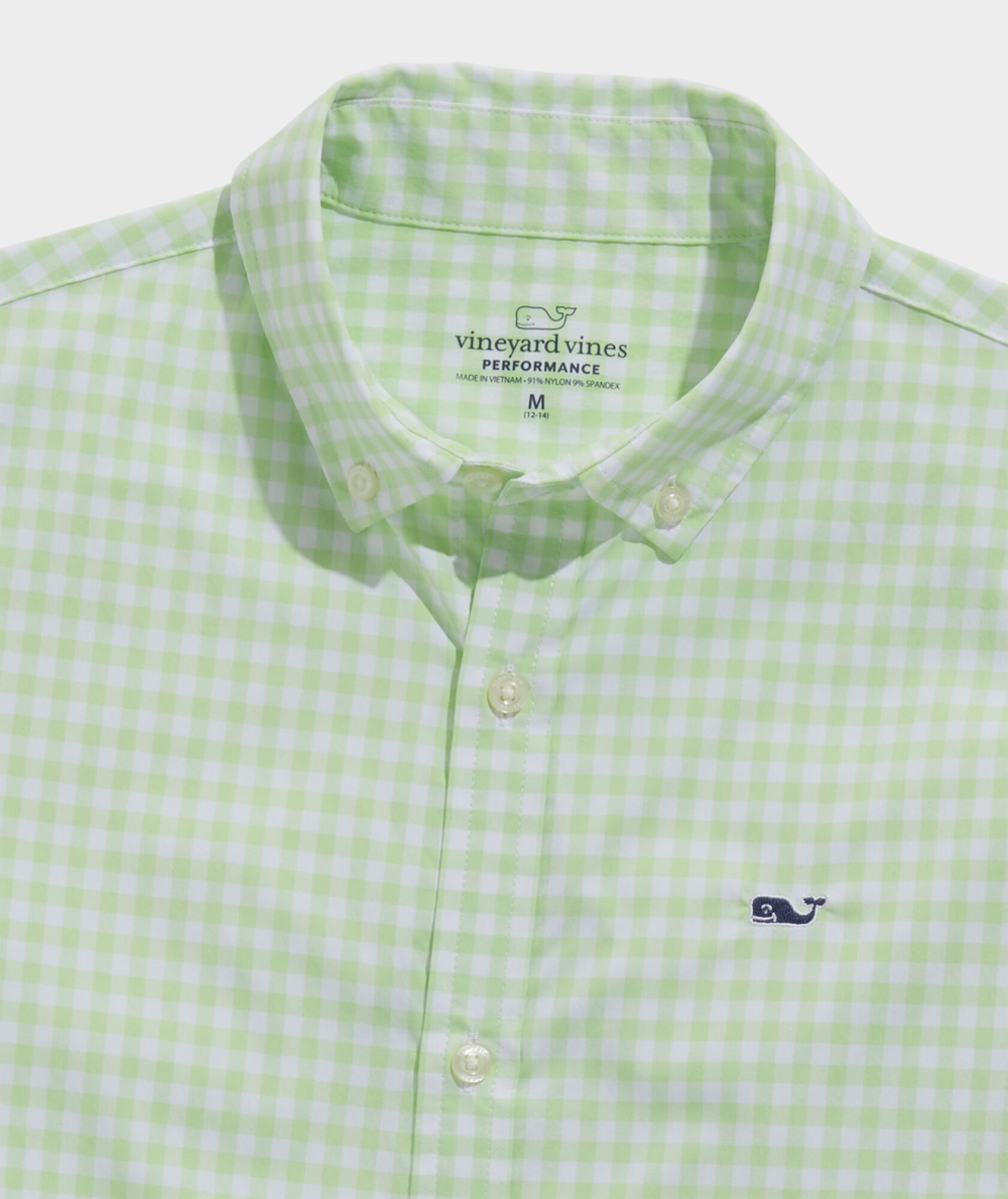 Camisas Vineyard Vines On-The-Go Gingham Shirt Niños Arawak Gingham - Harbor Island | JPL-651493