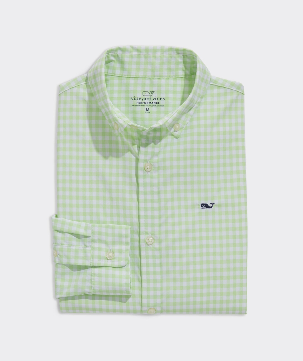 Camisas Vineyard Vines On-The-Go Gingham Shirt Niños Arawak Gingham - Harbor Island | JPL-651493