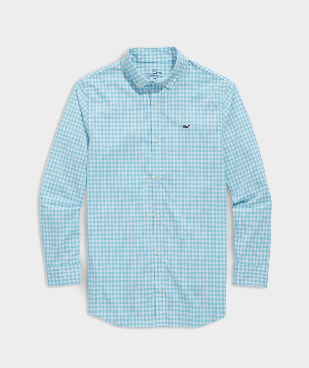 Camisas Vineyard Vines On-The-Go Gingham Shirt Niños Arawak Gingham - Sea Grove | LFZ-480351