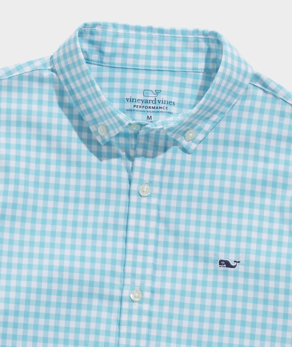 Camisas Vineyard Vines On-The-Go Gingham Shirt Niños Arawak Gingham - Sea Grove | LFZ-480351