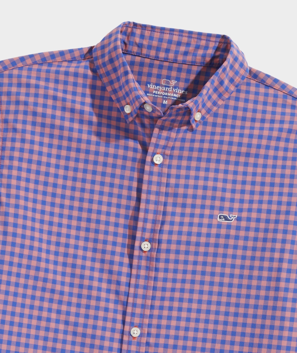 Camisas Vineyard Vines On-The-Go Gingham Shirt Niños Lobster Reef | WNC-084719