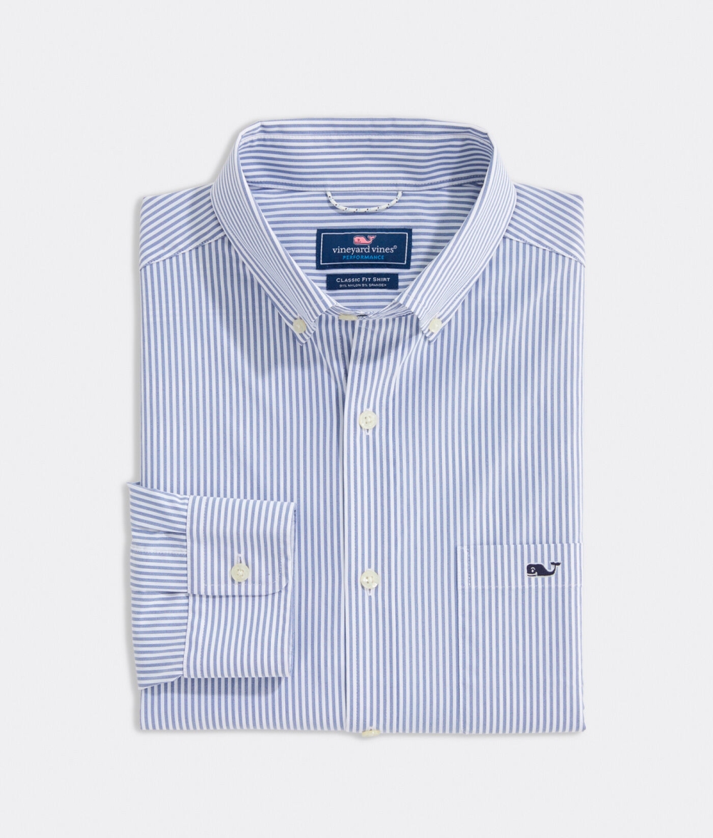 Camisas Vineyard Vines On-The-Go Nylon A Rayas Shirt Hombre Azules | SNZ-379624