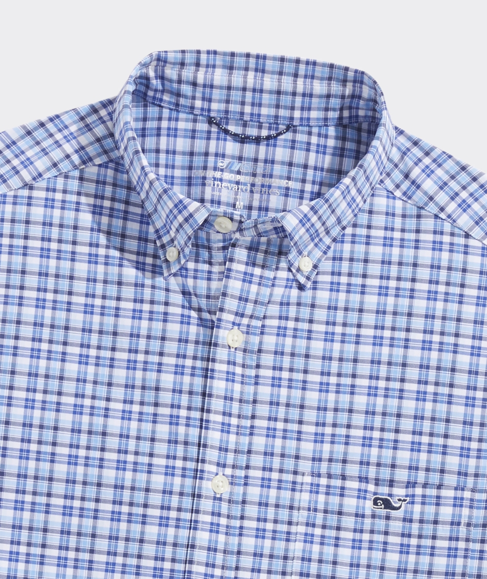 Camisas Vineyard Vines On-The-Go Nylon Plaid Shirt Hombre Azules | MQE-290486