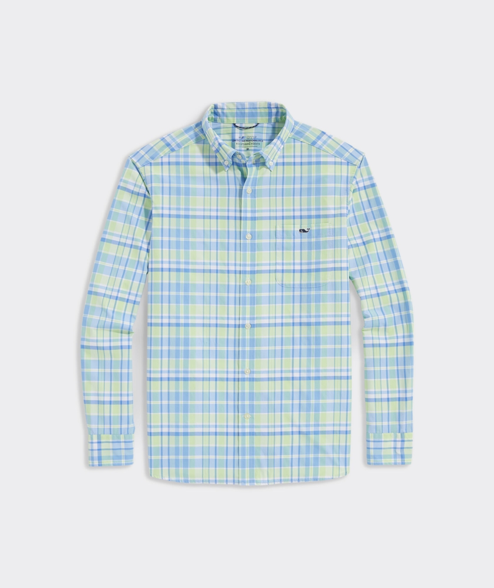 Camisas Vineyard Vines On-The-Go Nylon Plaid Shirt Hombre Harbor Island | TIK-796120