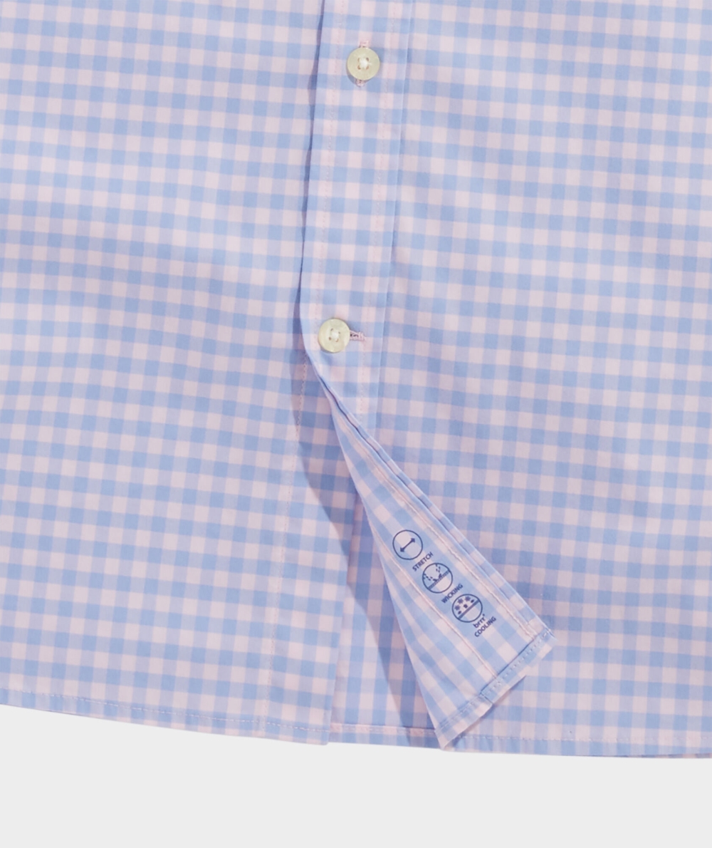 Camisas Vineyard Vines On-The-Go brrrº Gingham Shirt Hombre Rosas | JHN-590318