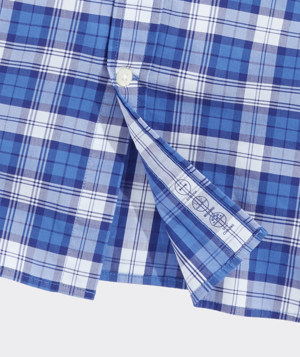 Camisas Vineyard Vines On-The-Go brrrº Plaid Shirt Hombre Azules | IOQ-031792