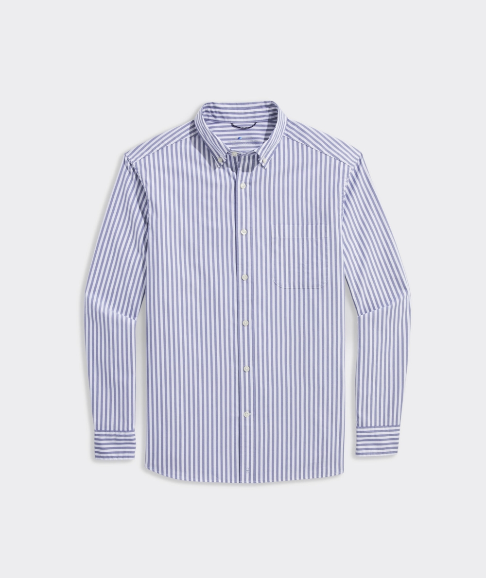 Camisas Vineyard Vines On-The-Go brrrº Stripe Shirt Hombre Ocean Splash | LIM-974082