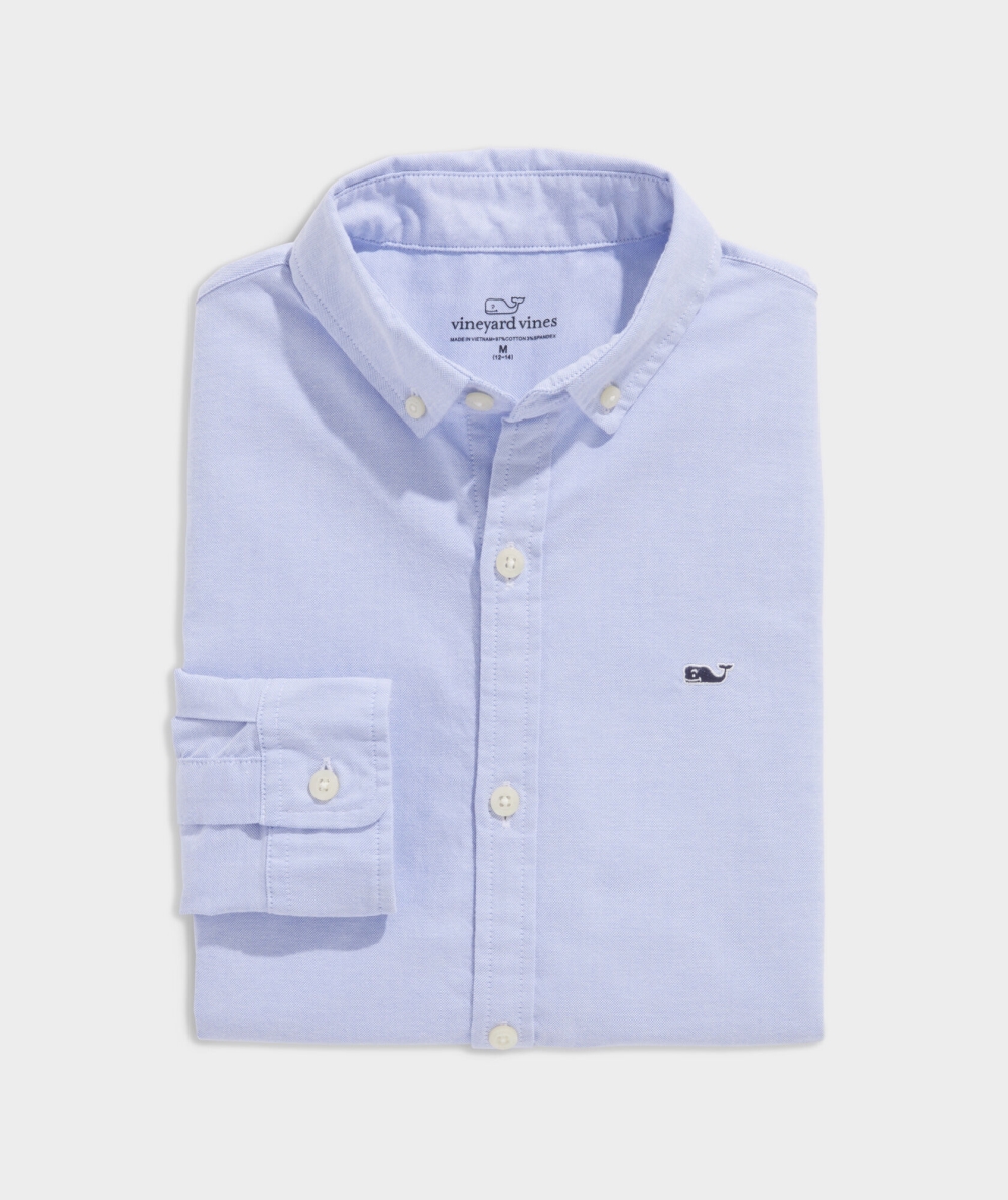 Camisas Vineyard Vines Oxford Solid Shirt Niños Azules | XQK-108236