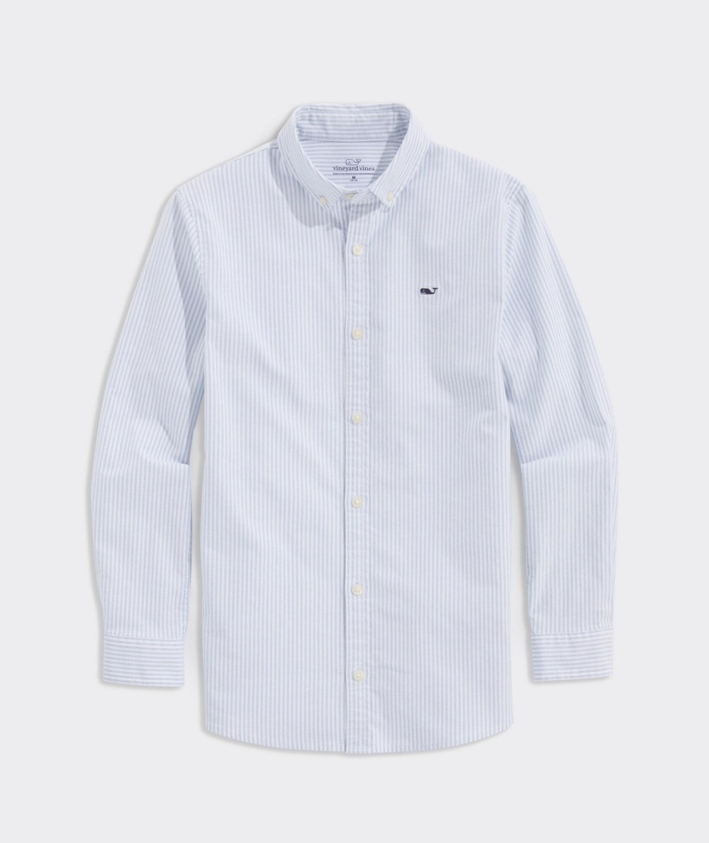 Camisas Vineyard Vines Oxford Stripe Shirt Niños Turquesa | DSP-781546