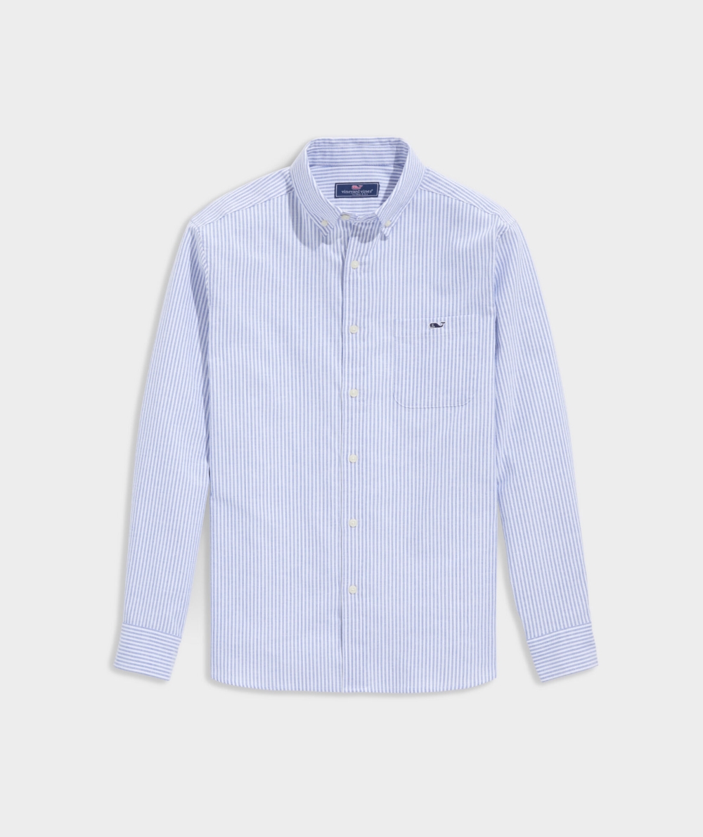 Camisas Vineyard Vines Oxford Stripe Shirt Hombre Azules | FAV-586739