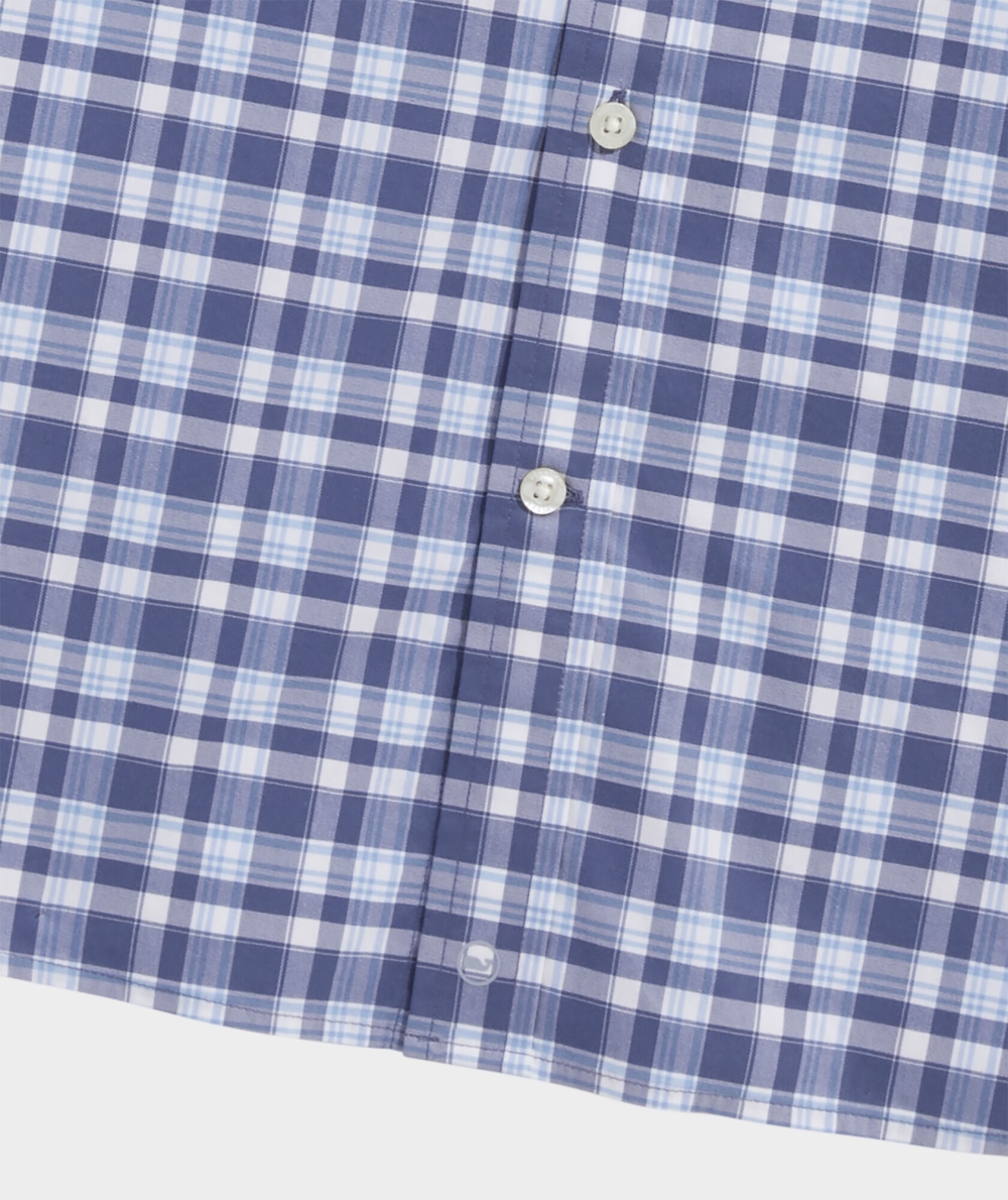 Camisas Vineyard Vines Plaid On-The-Go brrrº Shirt Hombre Ocean Splash | HZL-973860