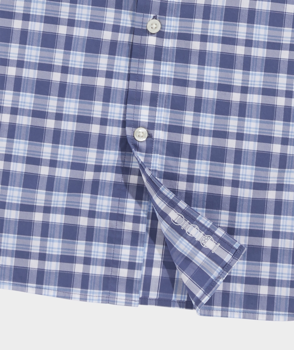 Camisas Vineyard Vines Plaid On-The-Go brrrº Shirt Hombre Ocean Splash | HZL-973860