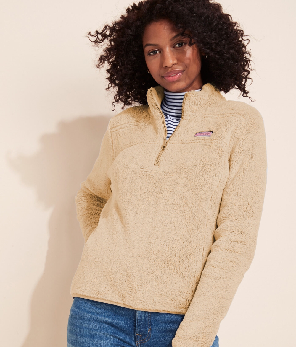 Camisas Vineyard Vines Plush Teddy Classic Shep Shirt Mujer Cappuccino | LIT-513786