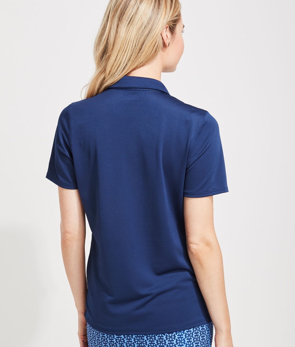 Camisas Vineyard Vines Solid Pique Polo Mujer Azules | XUF-562194