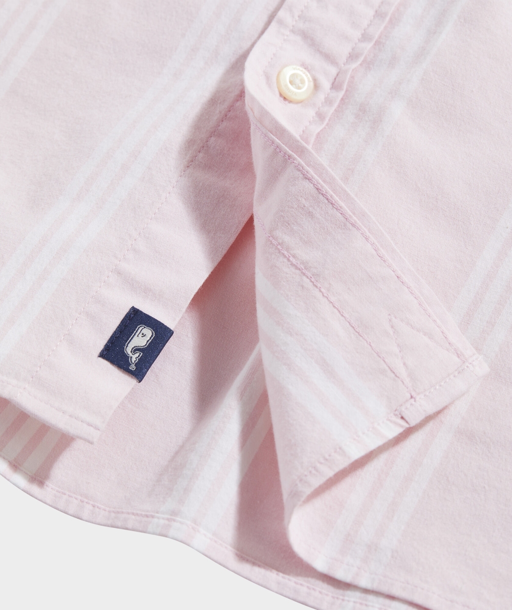 Camisas Vineyard Vines Stretch Algodon Corta-Sleeve Stripe Shirt Hombre Rosas | YGZ-197842