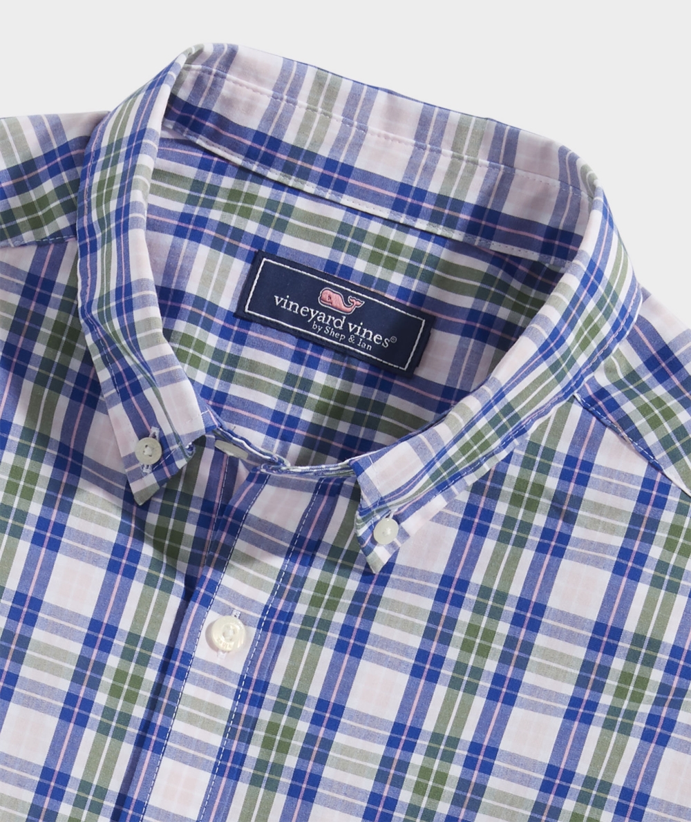 Camisas Vineyard Vines Stretch Poplin Check Shirt Hombre Rosas | FHB-568194