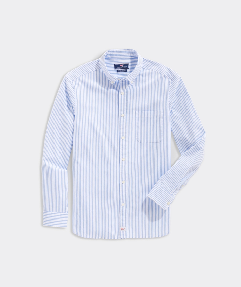 Camisas Vineyard Vines Stretch Poplin Stripe Shirt Hombre Azules | JTG-864391