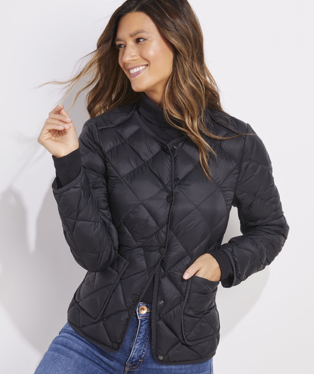 Chaquetas Vineyard Vines Acolchado Puffer Jacket Mujer Negros | MZE-347819