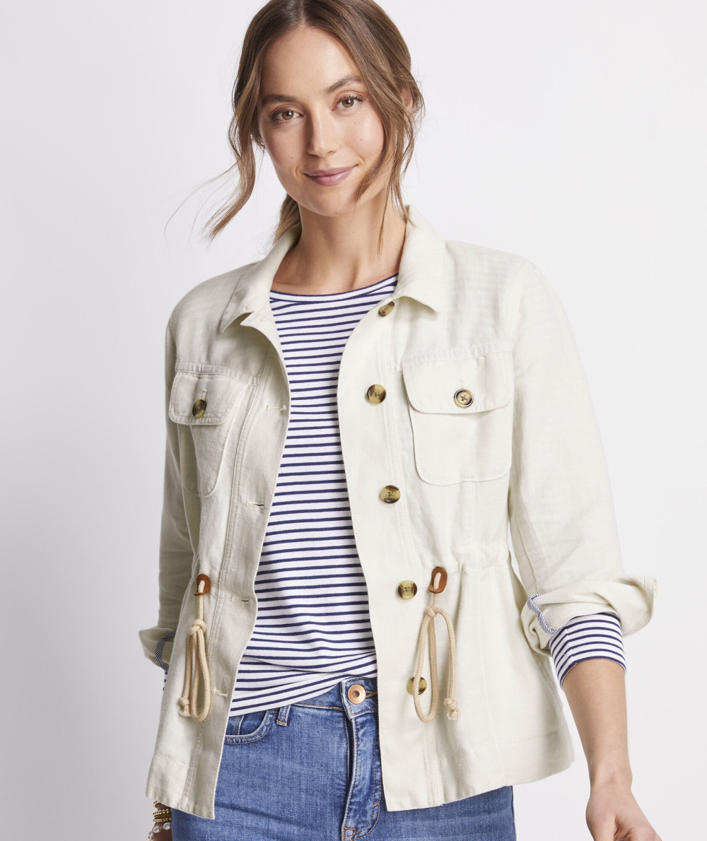 Chaquetas Vineyard Vines Linen Utility Jacket Mujer Grises | SNE-632019