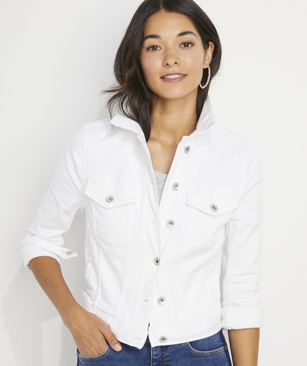 Chaquetas Vineyard Vines White Jean Jacket Mujer Blancos | YXO-193854