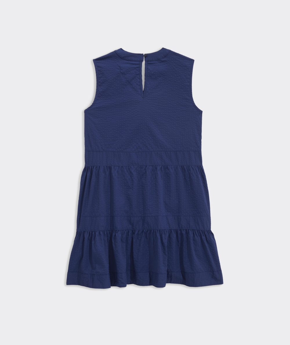 Dresses Vineyard Vines Harbor Tiered Vestido Niños Azules | VYB-570382