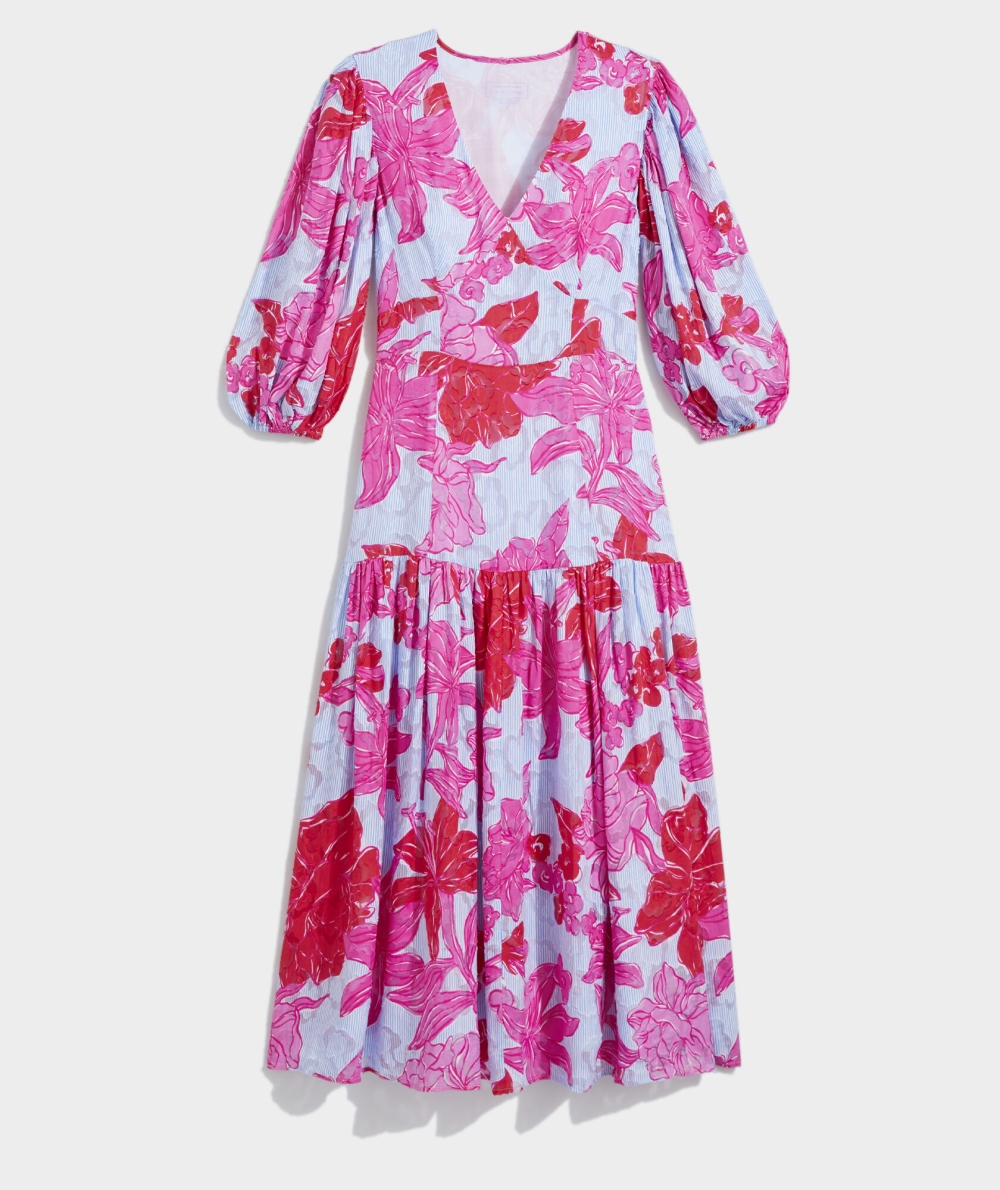 Dresses Vineyard Vines Kentucky Derby Roses Maxi Vestido Mujer Roses and Posies - Paradise Punch | SBX-973452