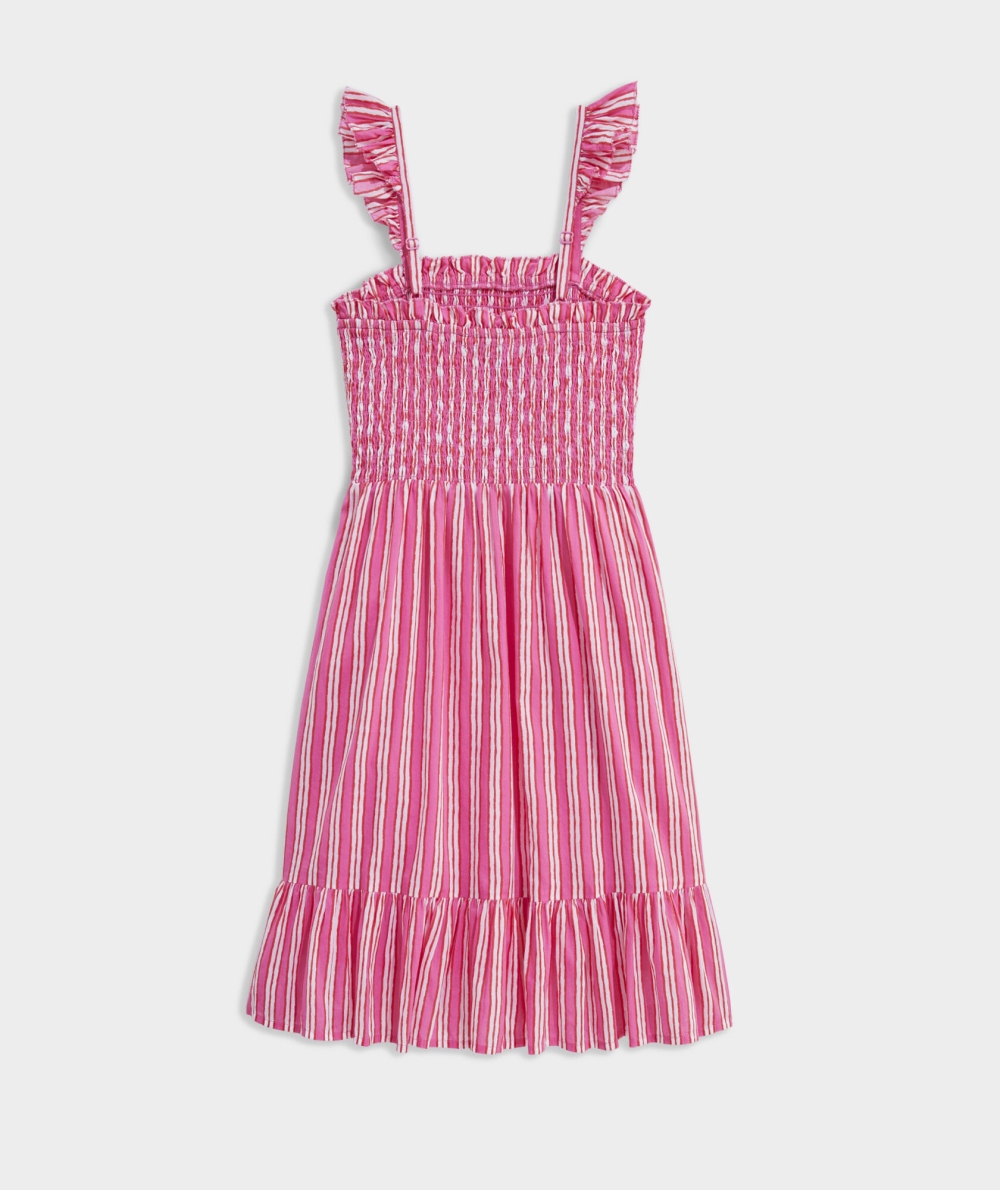 Dresses Vineyard Vines Painted Stripe Smocked Vestido Niños Stripes | YGD-912684