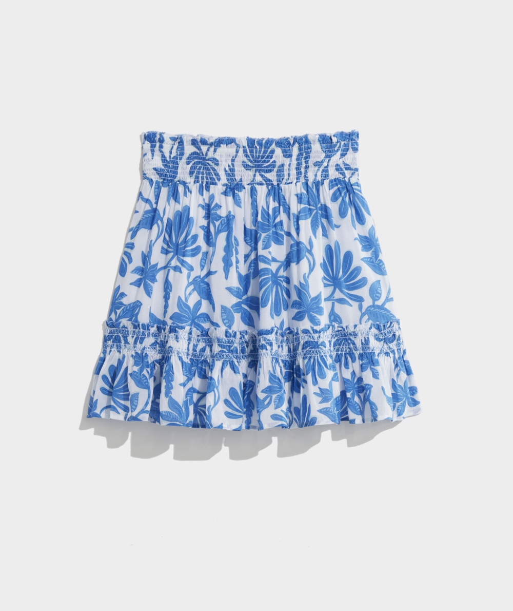 Falda Vineyard Vines Floral Smocked Skirt Mujer Azules | OYJ-014673